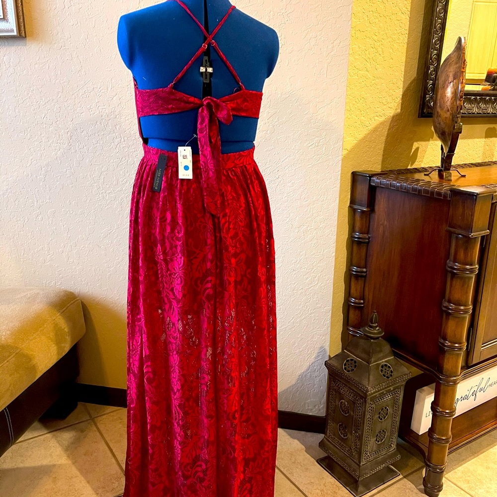 Red long dress